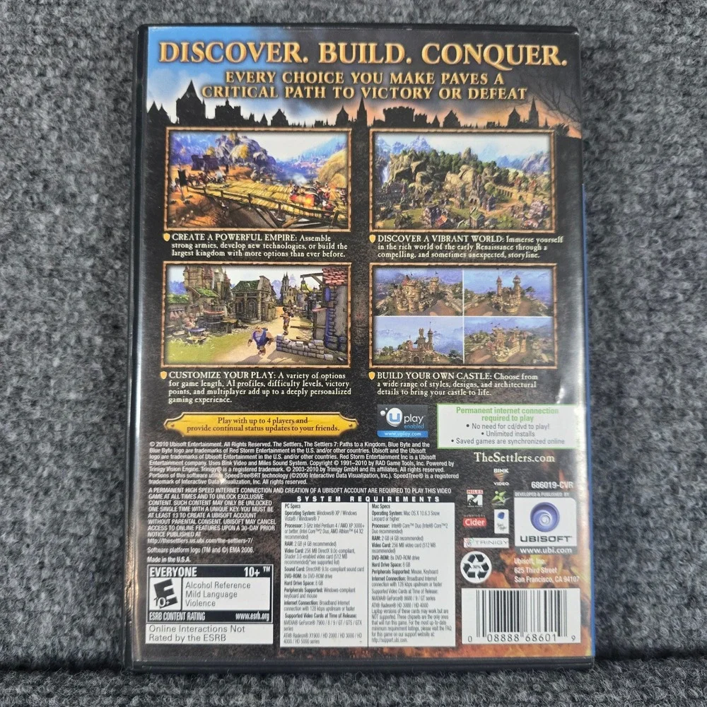 The Settlers 7:‎ Paths to a Kingdom PC DVD-ROM Ubisoft Strategy Game